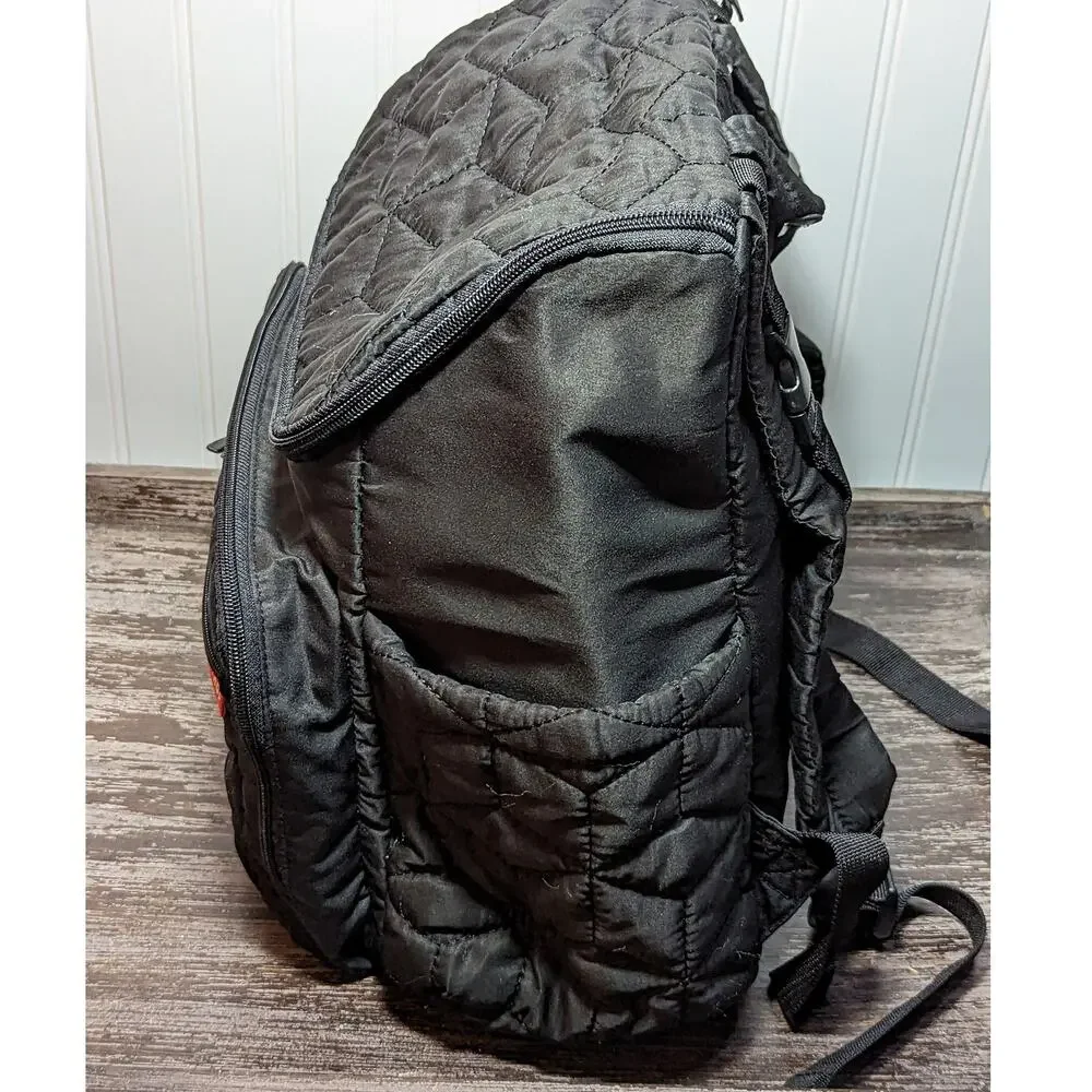 Skip & Hop Black Quilted Multi Compartment Soft Diaper Bag Backpack Washable